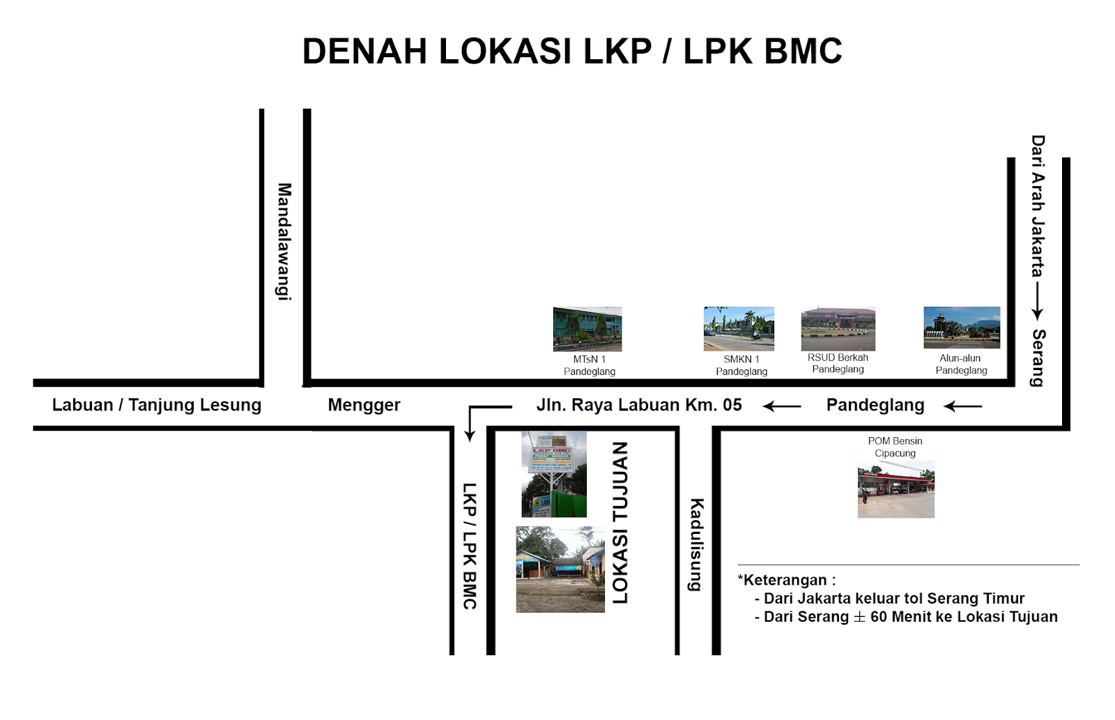 LKP BMC PANDEGLANG - BANTEN: Denah / Peta Lokasi LKP BMC