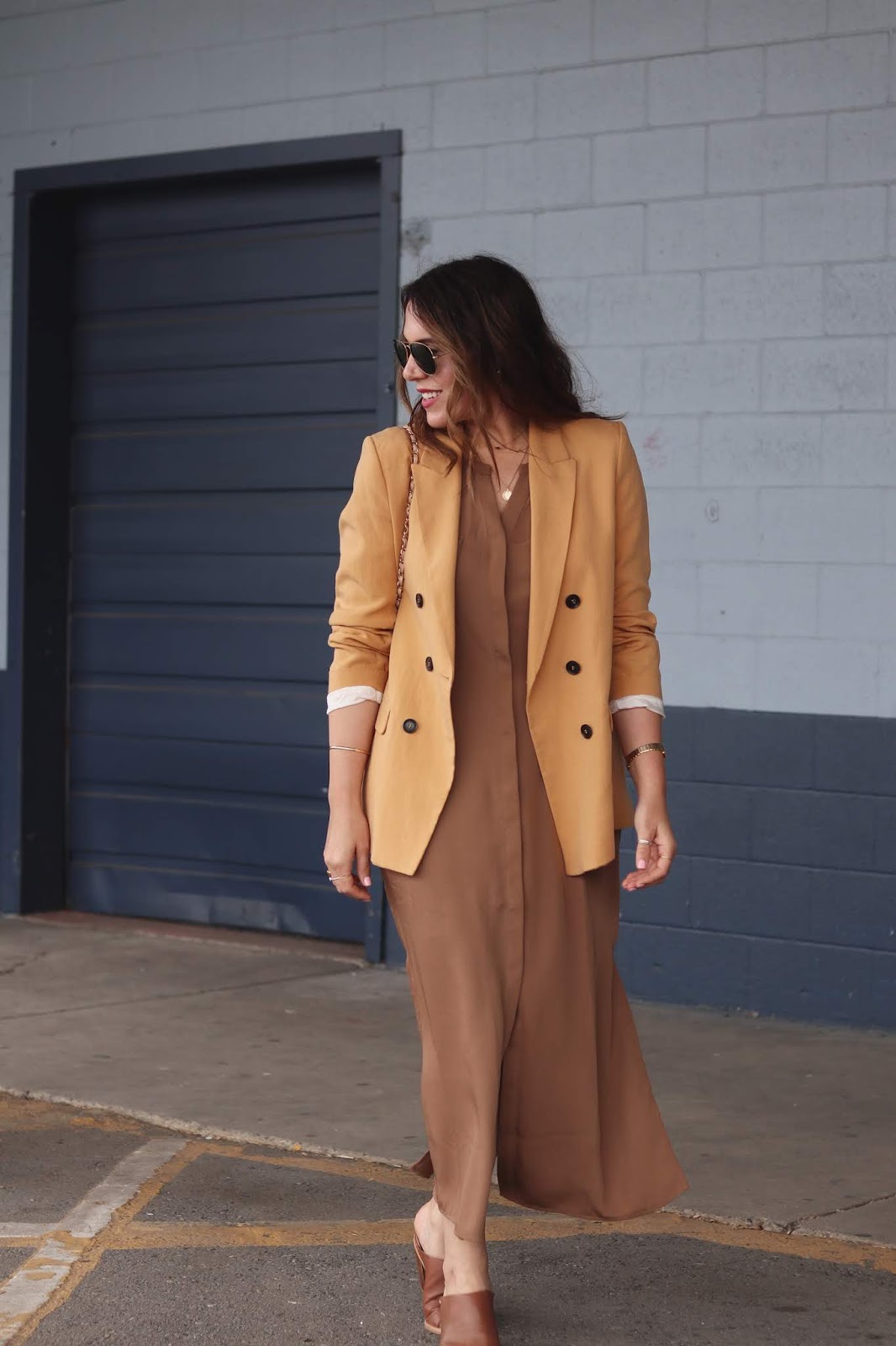Le Chateau maxi dress and blazer outfit aleesha harris yellow blazer outfit