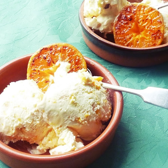 caramelised satsuma ice cream 