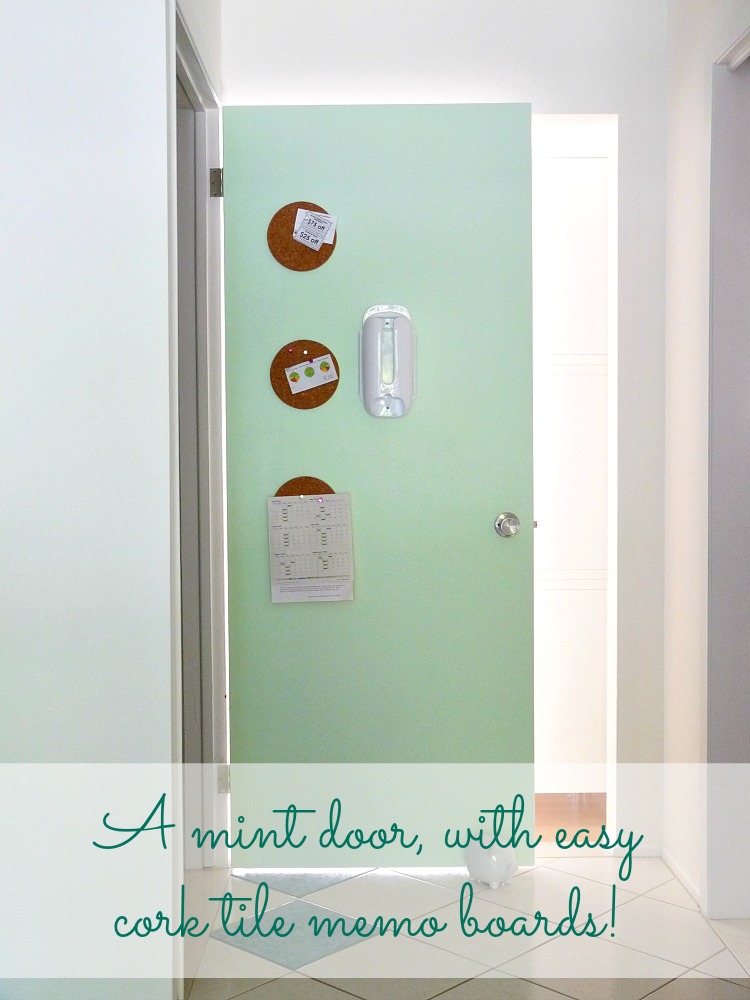 Paint a Basement Door Mint and Create a Handy Message Centre