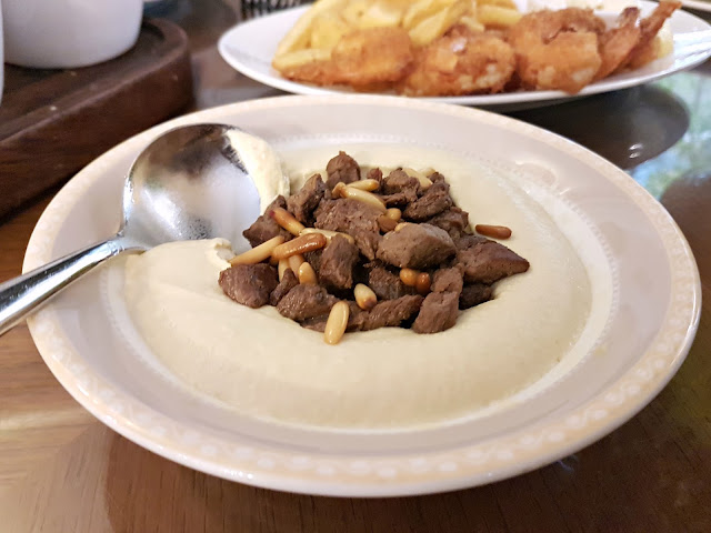 Hummus with Meat at Ayam Zamam, Kuwait