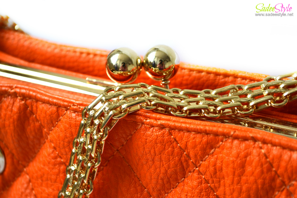 Hot Metallic Glitter Strap Leather Shoulder Handbag Bag Satchel Totes Classical Orange