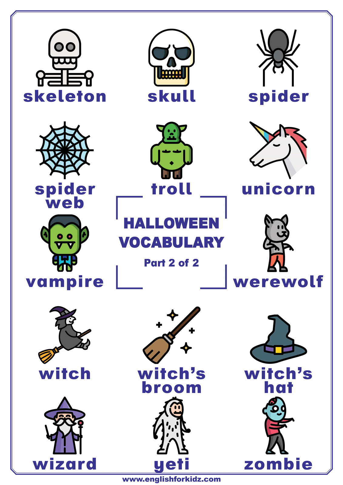Halloween Vocabulary Posters