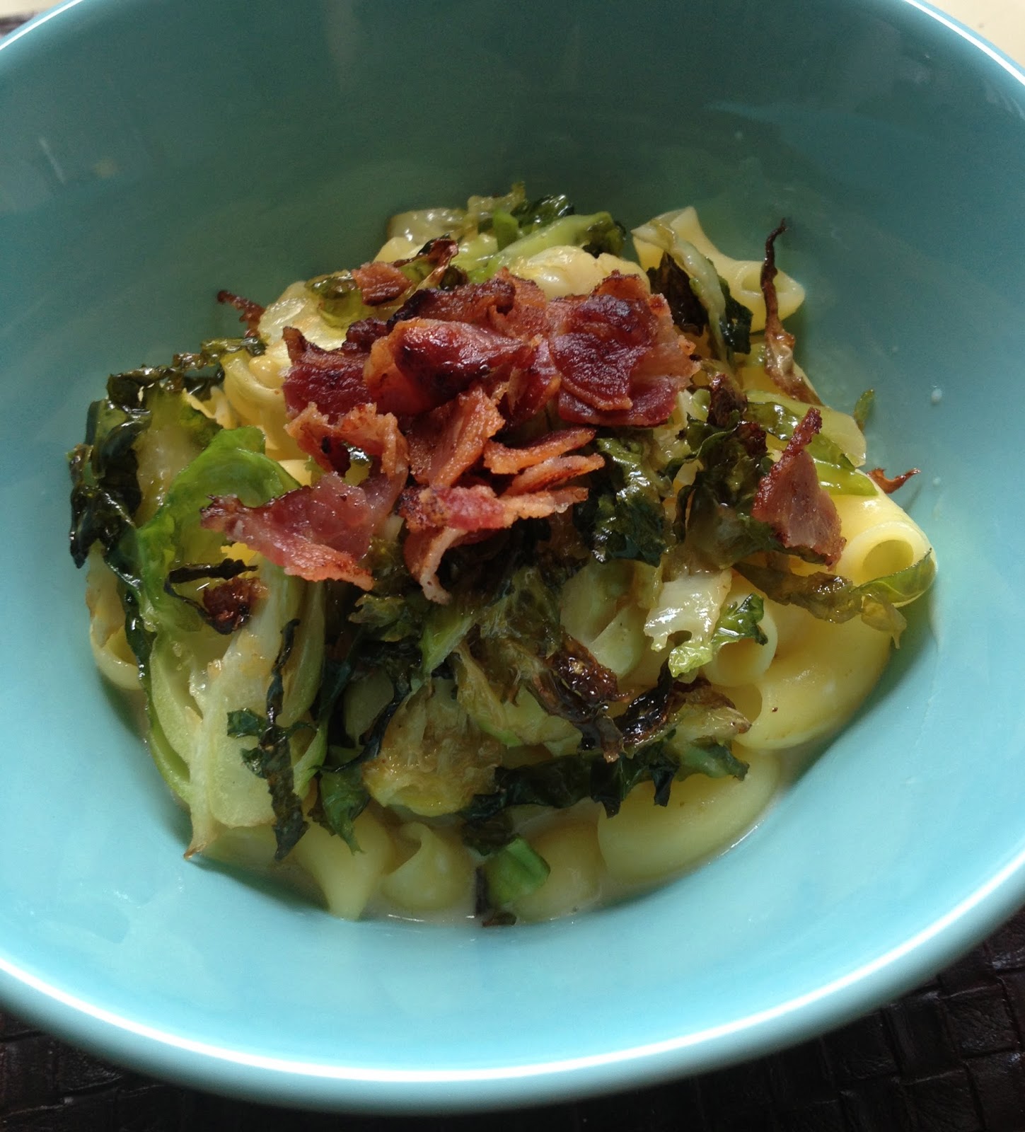 GoingGlutenFree Homemade GF Mac and Cheese with Brussels Sprouts and Bacon