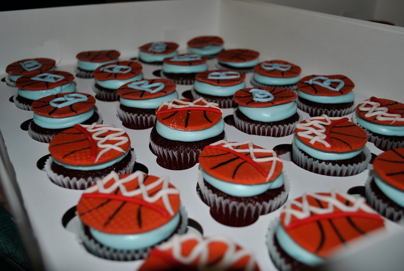 Sweet Creations Basketball Cake and Cupcakes