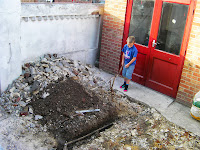 digging up back yard for concrete re-screed