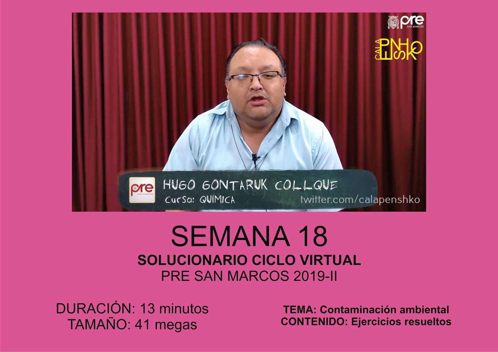Solucionarios de la Pre San Marcos Química Semana 18 Pre San Marcos