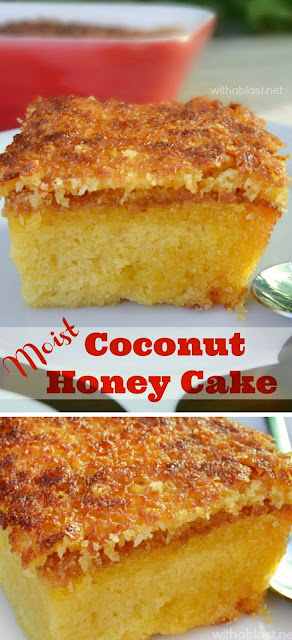 A MUST have recipe ! Quick, easy Coconut Honey Cake, with a divine topping, to enjoy in under an hour or slightly longer if serving cold