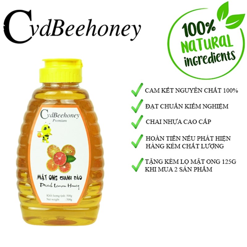 CvdBeehoney Mật ong chanh đào 500g