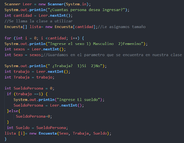 Encuesta a N números de personas en JAVA