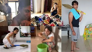 TV and Film Celeb Doing House hole chores in coronavirus lockdown