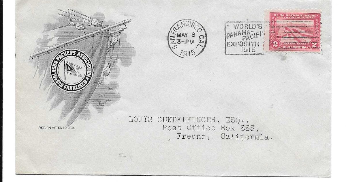 Judy's Postcards Plus Postal History USA Cover 1915 Alaska Packers