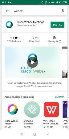 Langkah Mudah Gabung di Room Webex dengan Android Langkah Mudah Gabung di Room Webex dengan Android