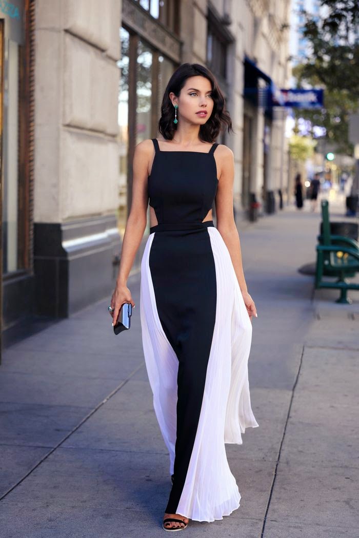 Women's fashion Chic white and black dress Just a Pretty Style
