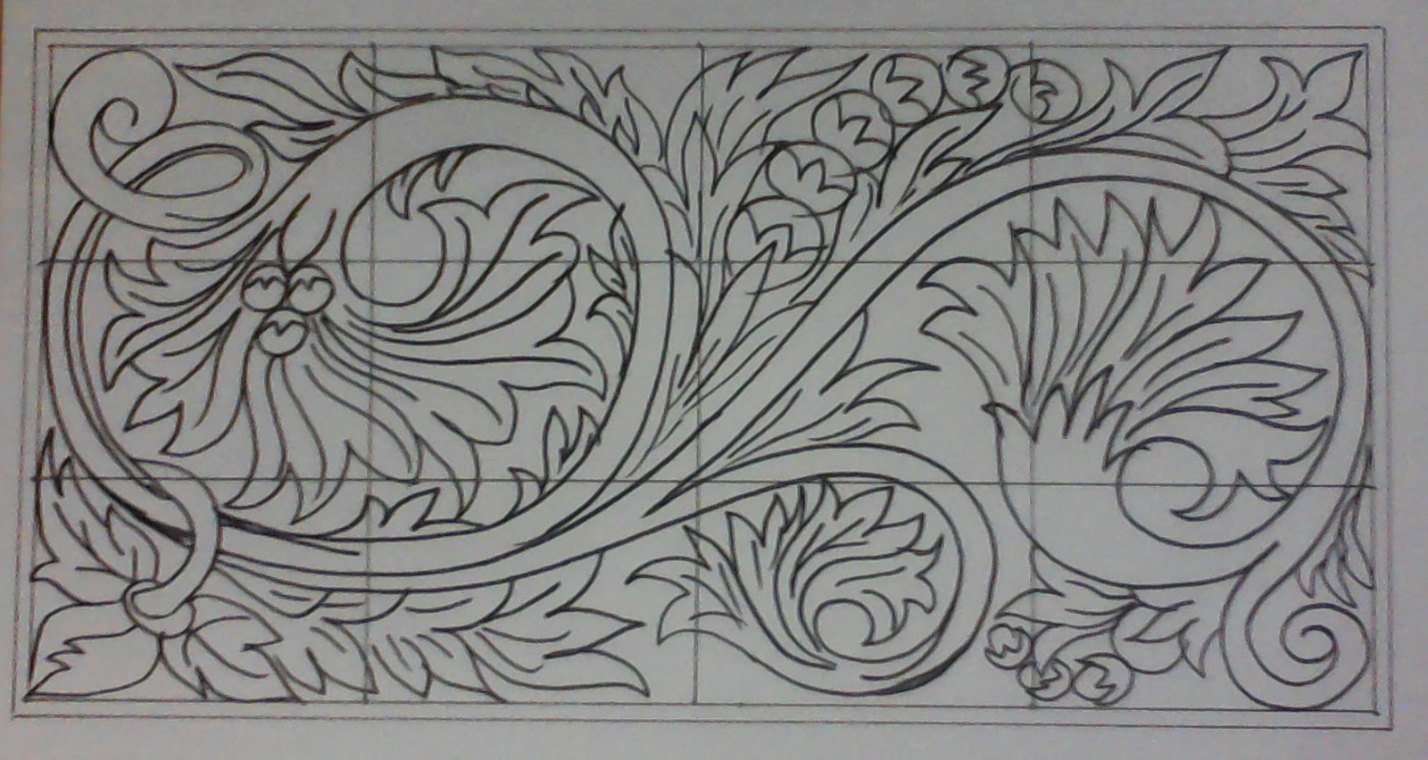 Menggambar Sketsa Ukir Motif Jepara  Shona Design