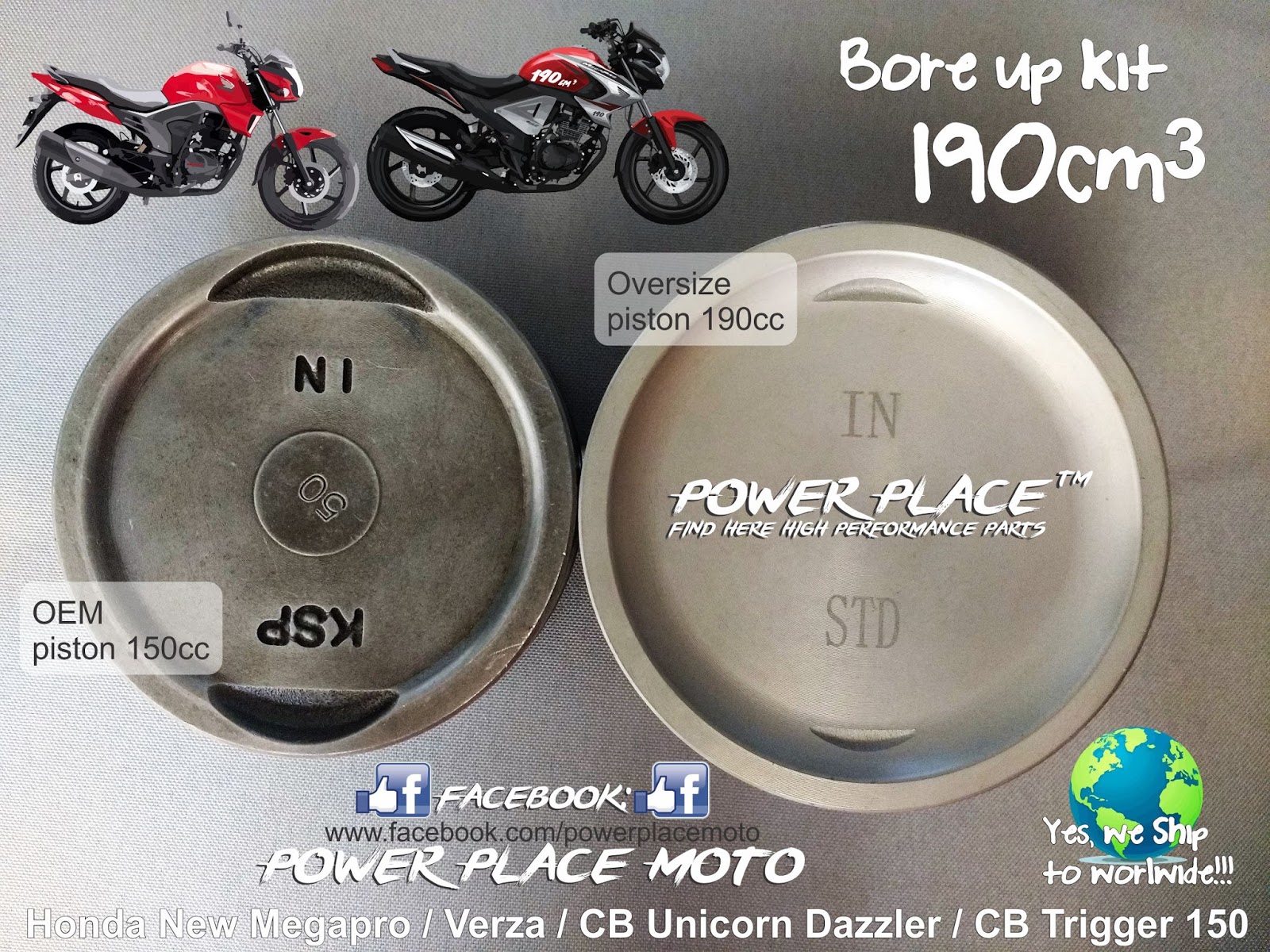 Power Place Moto Big bore Kit Honda CB Trigger & Unicorn Dazzler