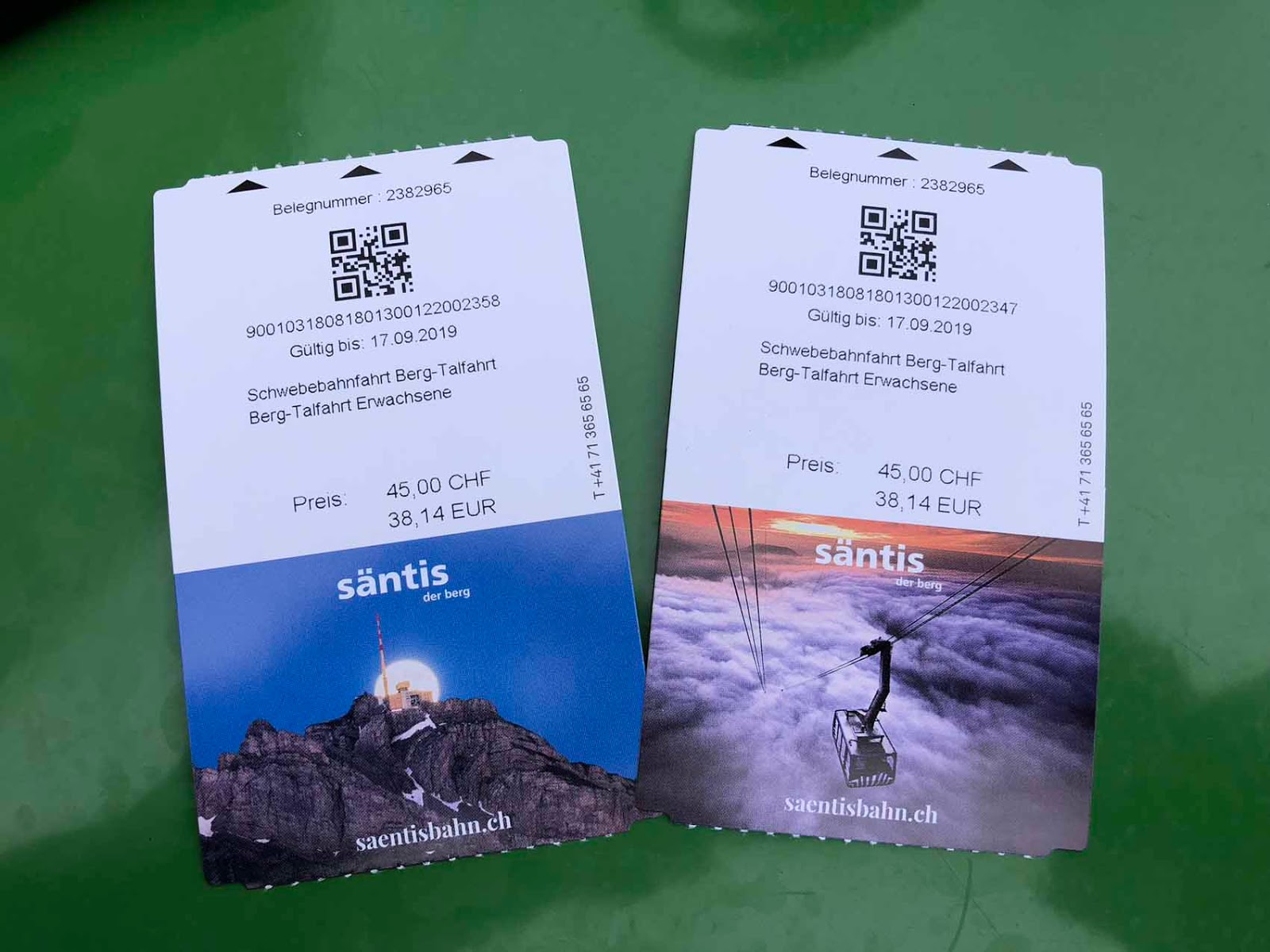 Hissiliput huipulle Liput Säntiksen köysirataan