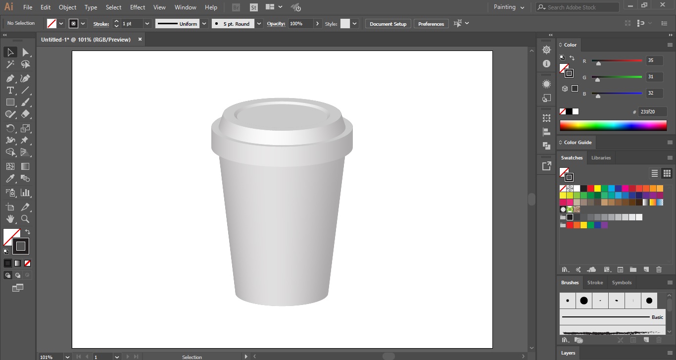 How To Make 3d Coffee Cup In Adobe Illustrator Vividesigning