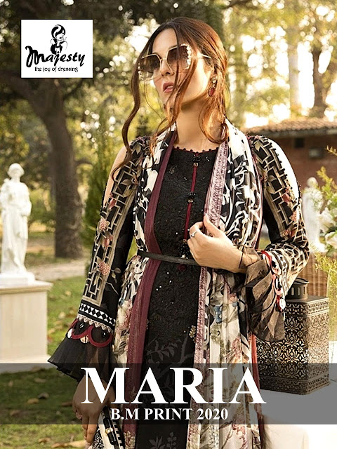 Majesty maria b m print 2020 pakistani suits catalog