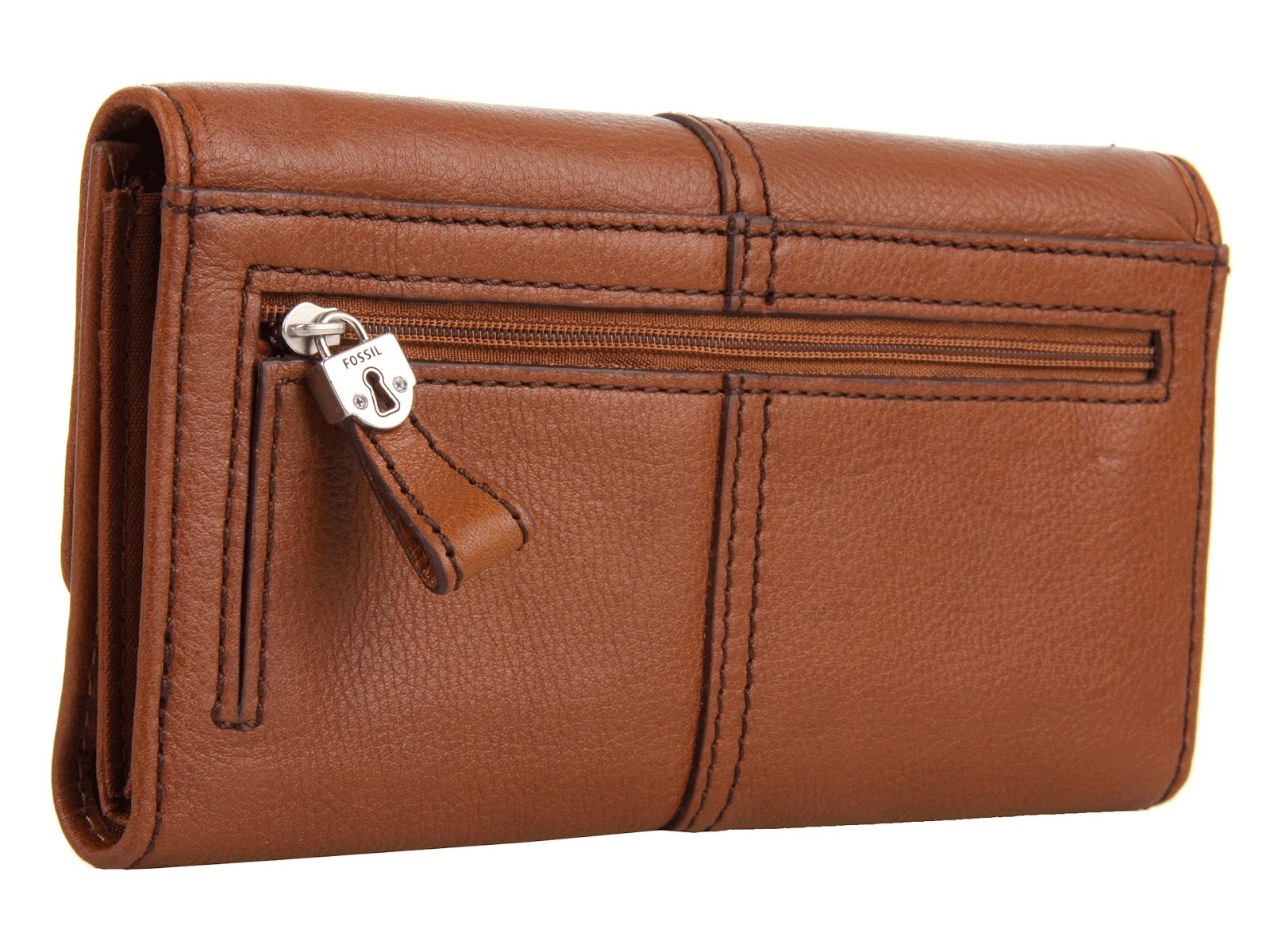 USA Boutique: Fossil Marlow Flap Clutch Wallet - Chestnut