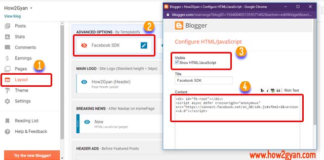 How to add Facebook Like & Share button in Blogger How to add Facebook Like & Share button in Blogger