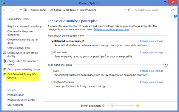 opzioni della batteria 1