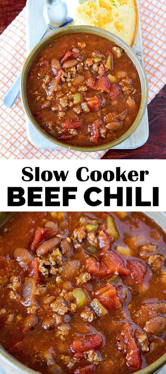 Slow Cooker Beef Chili Recipe - SAGITA KITCHEN