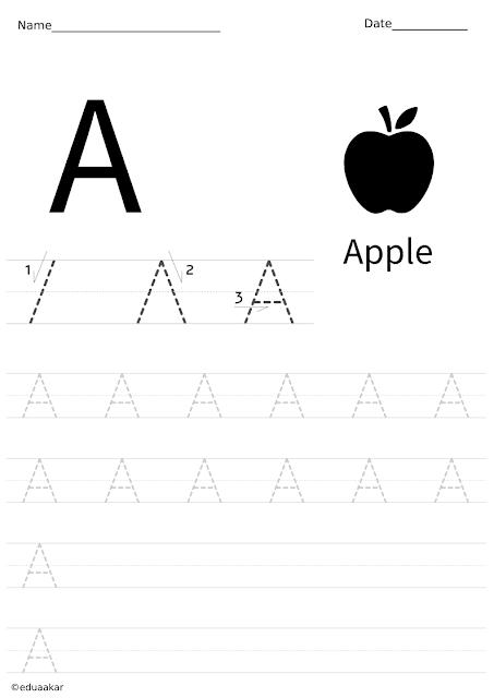 English worksheet for Nursery, LKG
