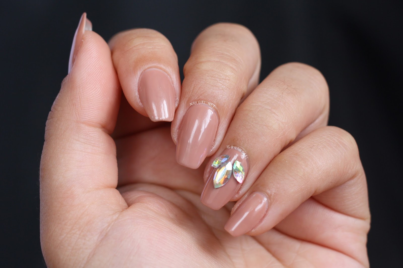 Nail Art Nude Rhinestones Alexis Adrienne