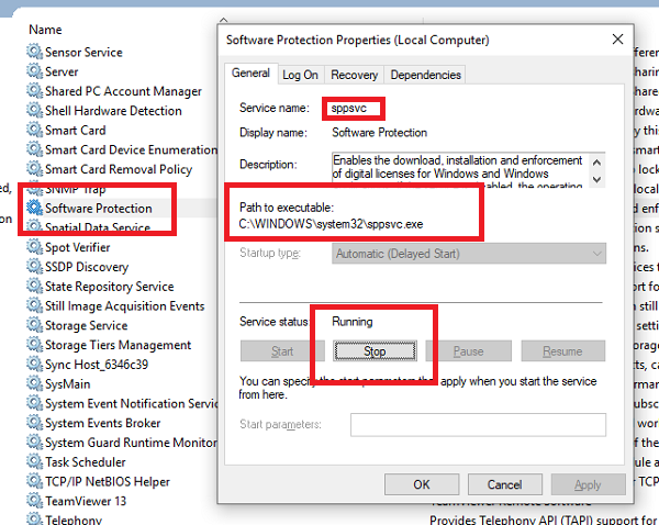 Dịch vụ nền tảng bảo vệ phần mềm của Microsoft Sppsvc.exe