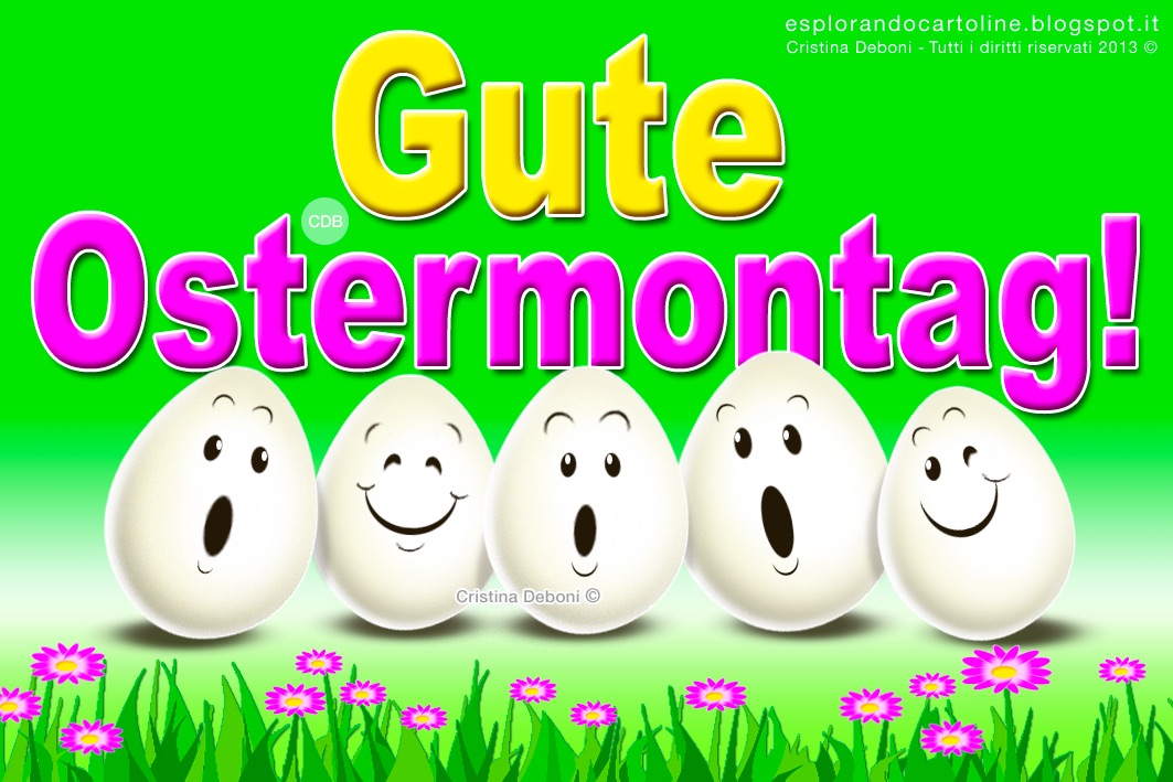 Cartoline per tutti i gusti Grußkarte 🌿🌸🌸🌿 GUTE OSTERMONTAG mit
