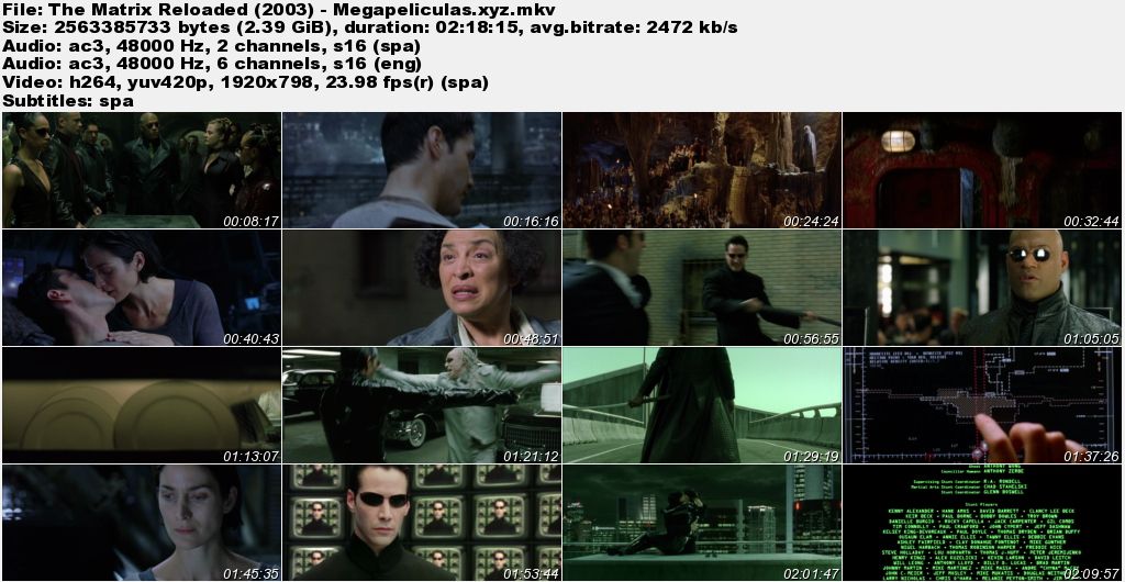 capturas pelicula Matrix Recargado latino