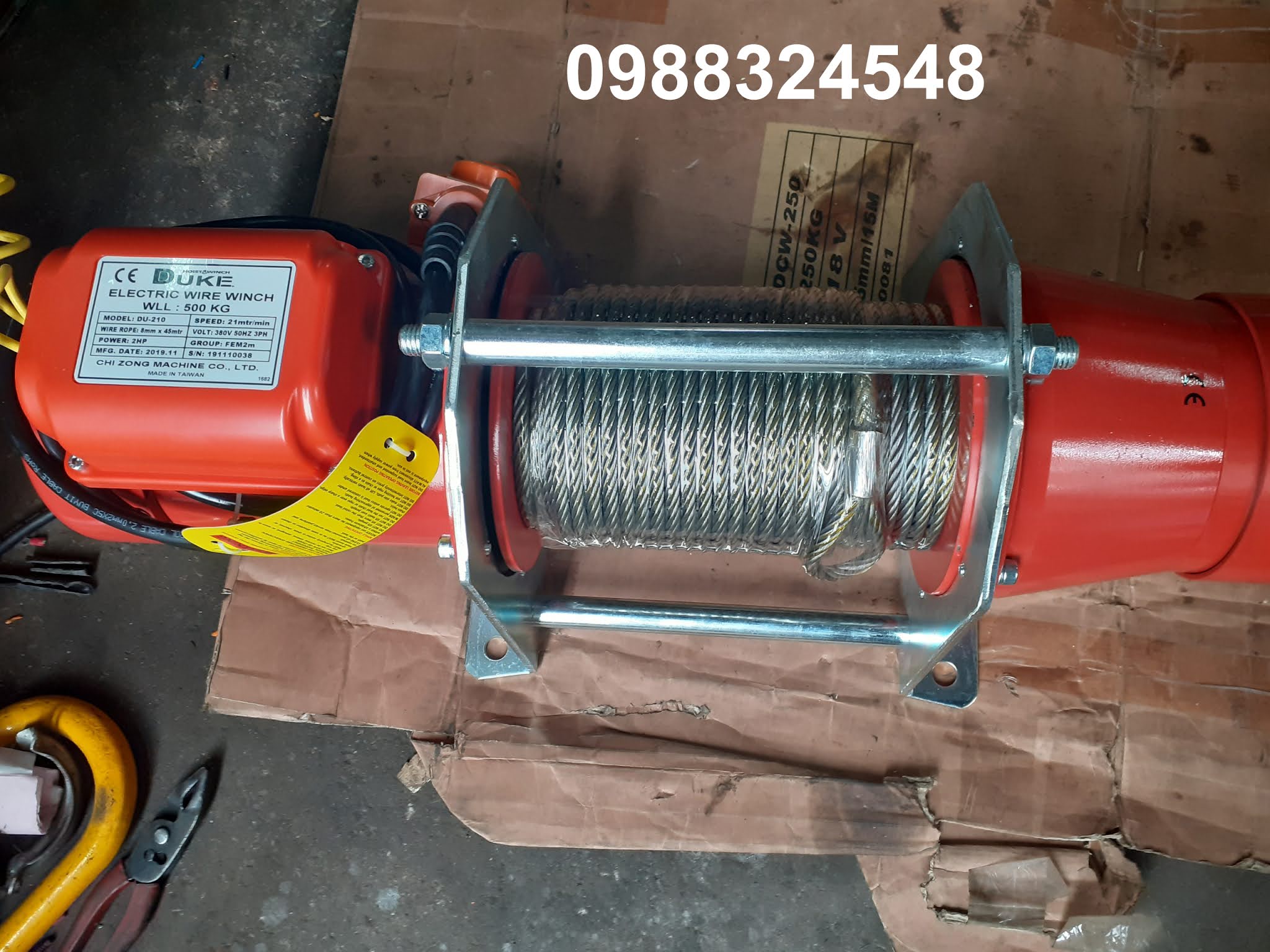 Tời cáp điện 500kg Duke DU-210 / DU-210 Duke Electric Wire Rope Winch