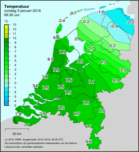 De Verwachting Winter boven het noorden van Nederland