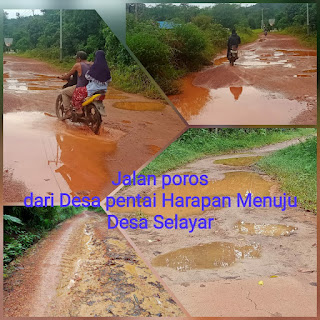 Dua jalan Penghubung Sangat memperhatinkan,Masyarakat hanya mendapat janji Tinggal janji