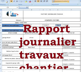 Exemple de rapport journalier des travaux chantier  Cours génie civil