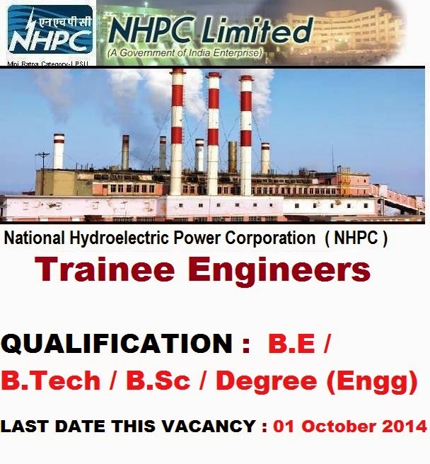 National Hydroelectric Power Corporation (NHPC) Recruitment 2014 for
