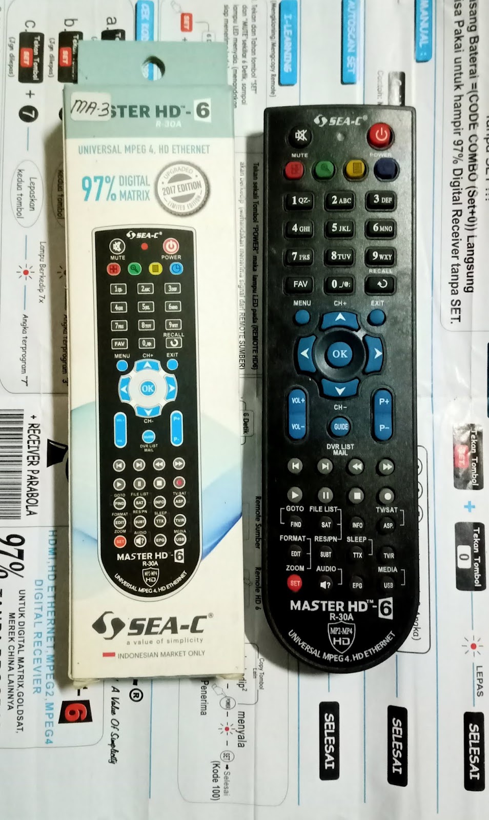 Kode Remote Multi Sea C Master Hd 6 Receiver Parabola