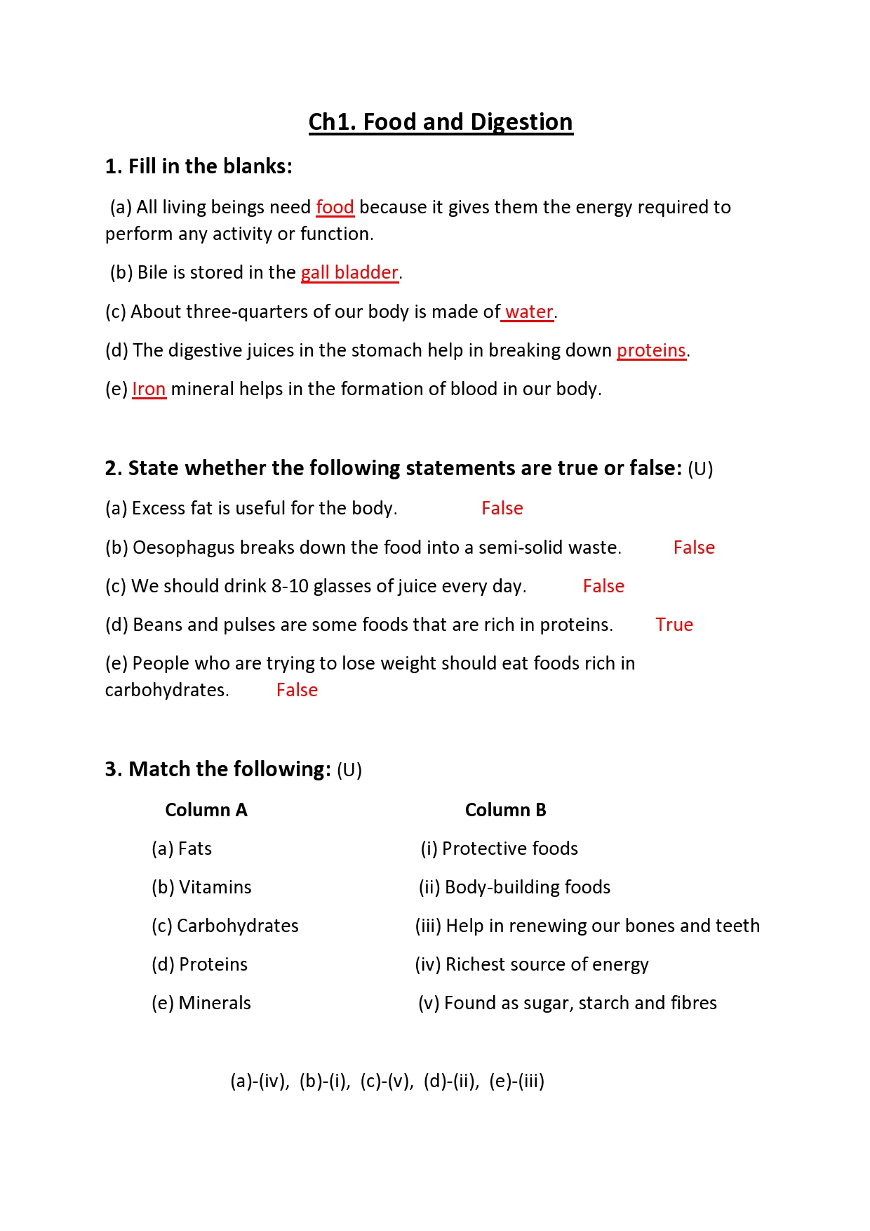 PIS BARODA STD4 EVS CH1 FOOD AND DIGESTION WORKBOOK