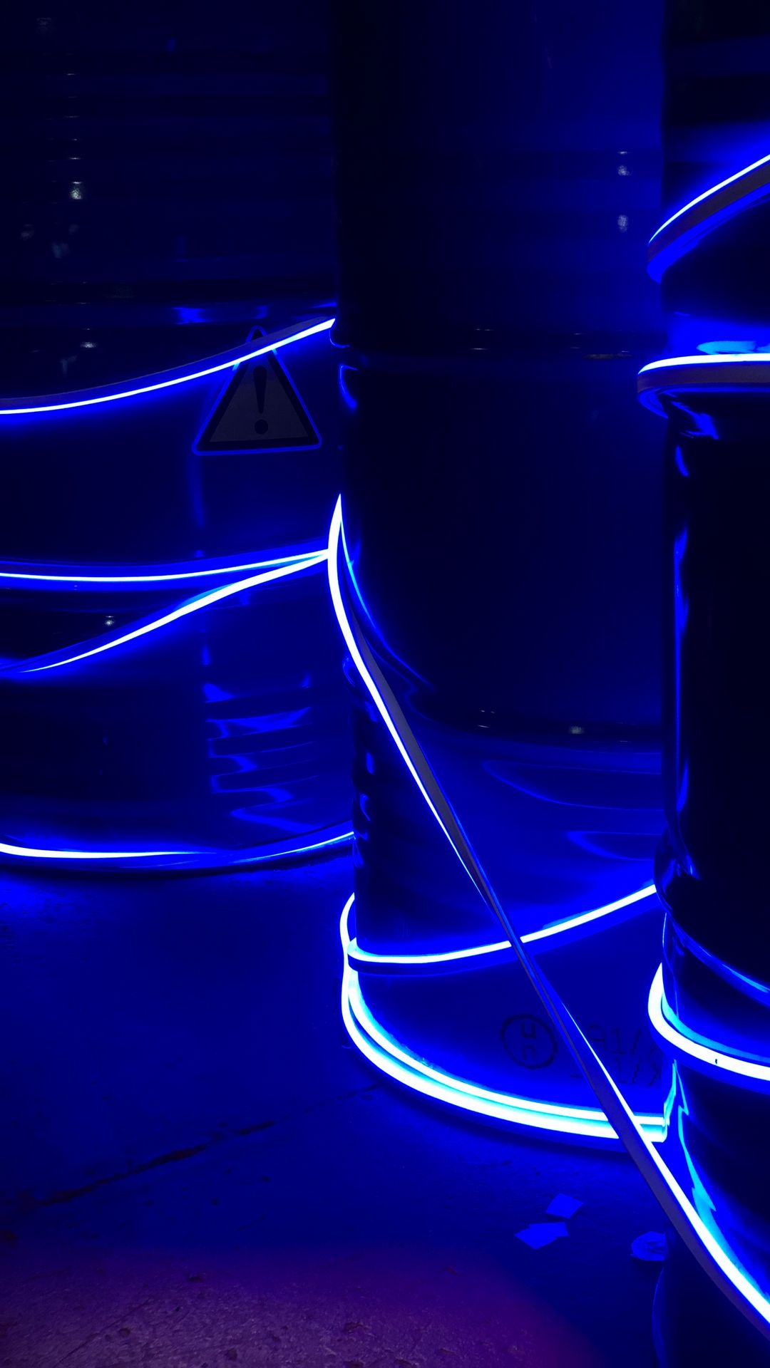 Wallpaper Neon, Purple Light, Danger, Sign