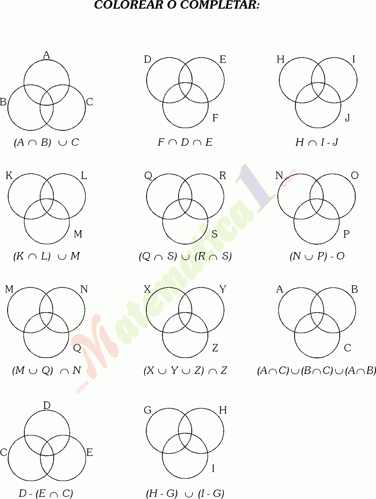 CONJUNTOS Y DIAGRAMAS DE VENN EJEMPLOS Y EJERCICIOS RESUELTOS DE