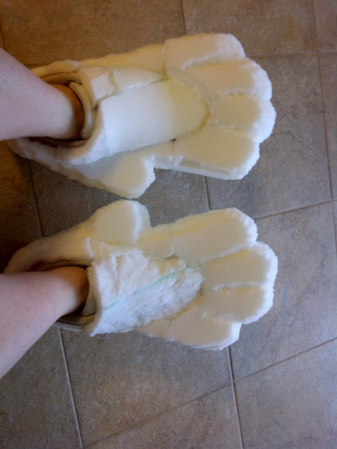 rattie fursuit feet so far - just the foam on shoes