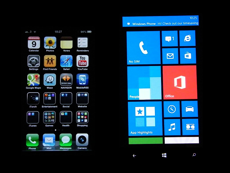 Lumia 820 Display vs iPhone 5