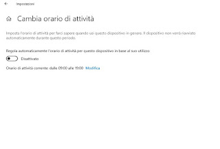Orario attività Aggiornamenti Orario attività