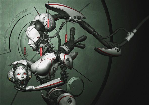 Fabio Listrani artstation deviantart arte ilustrações ficção científica cyberpunk robôs
