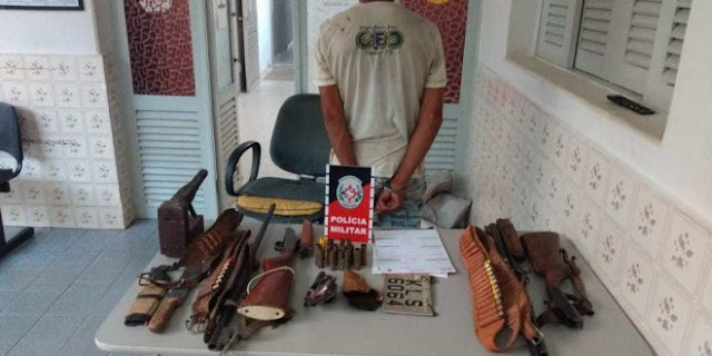 Acusado de homicídios no RN é preso com 4 armas na região de Pombal