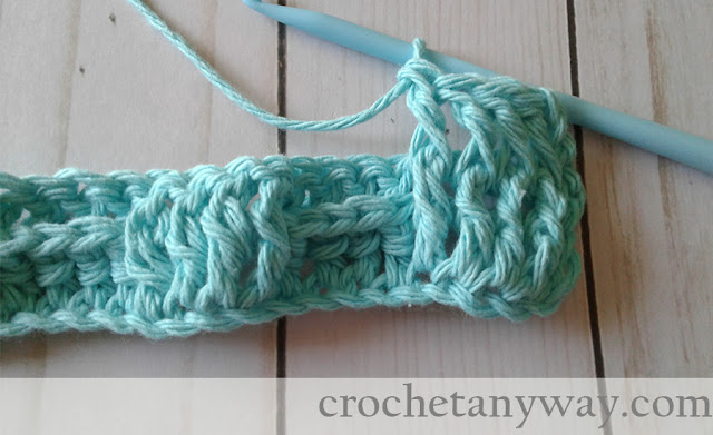 front post double crochet in the first four stitches