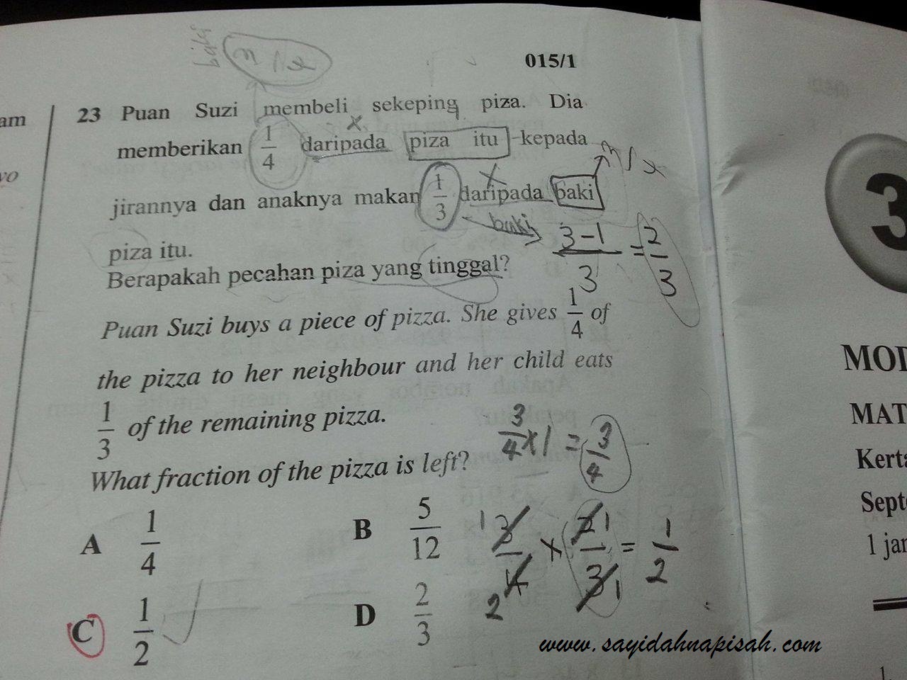 Soalan Mencabar KBAT Matematik UPSR