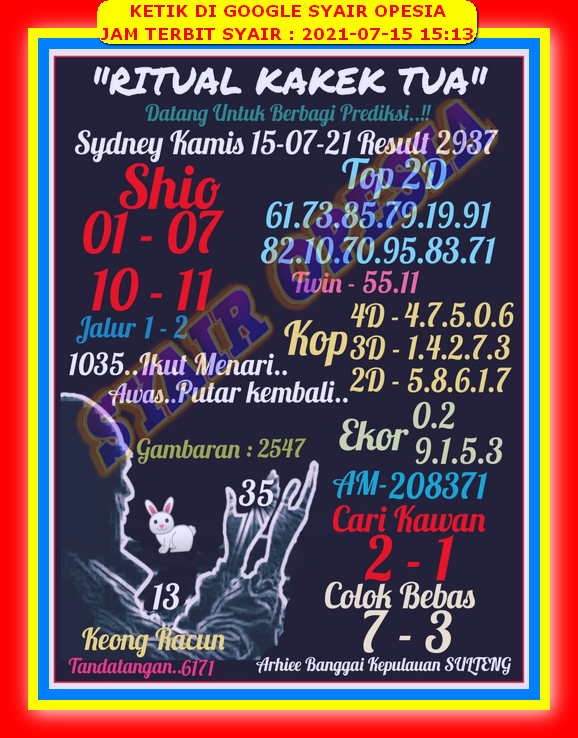 Syair Sdy Hari Ini Kamis 15 Juli 2021 Opesia Official Syair Sdy Hari Ini Kamis 15 Juli 2021 Opesia Official