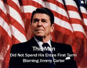Reagan never blamed Carter, unlike President Barack Obama